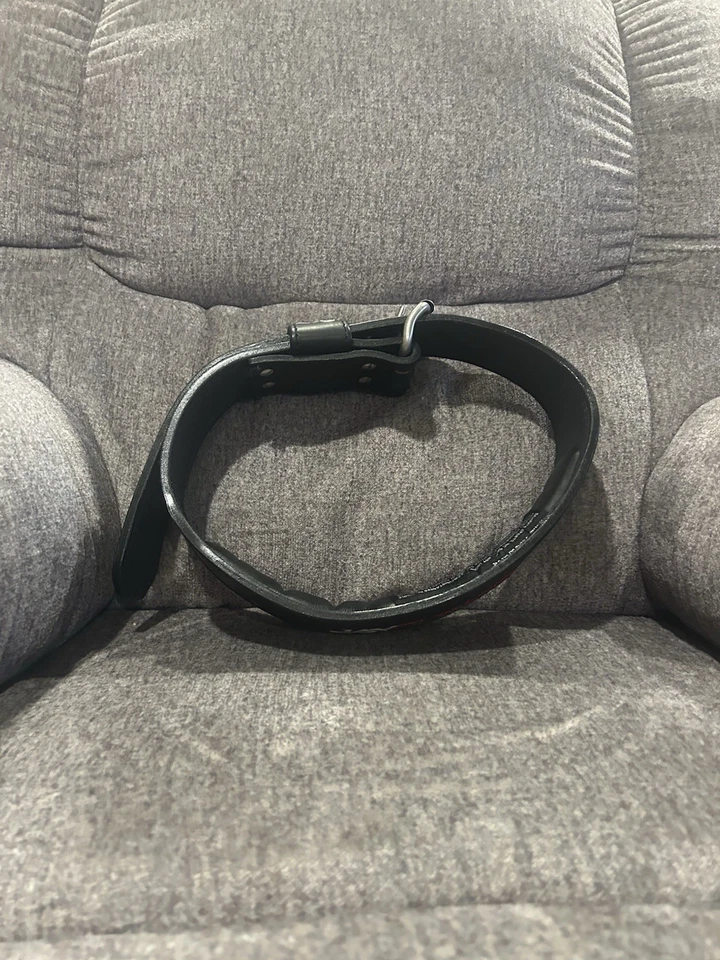 Cinturón de cuero Jay Cutler J2014 Signature para levantamiento de pesas y gimnasio hebilla de acero Foto 2 de 3