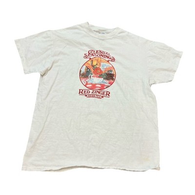 VINTAGE Celestial Seasonings Shirt Mens Large White Single Stitch