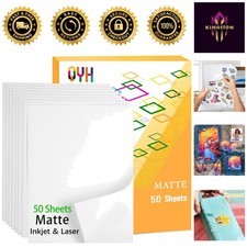 Tear-Resistant Matte White Printable Vinyl Paper - Ideal for Labels  Decor