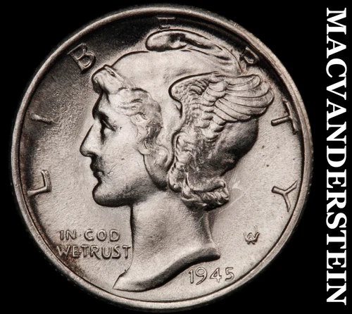 1945-S Silver Mercury Dime - FSB - Choice Gem Brilliant Uncirculated++++  #i1585
