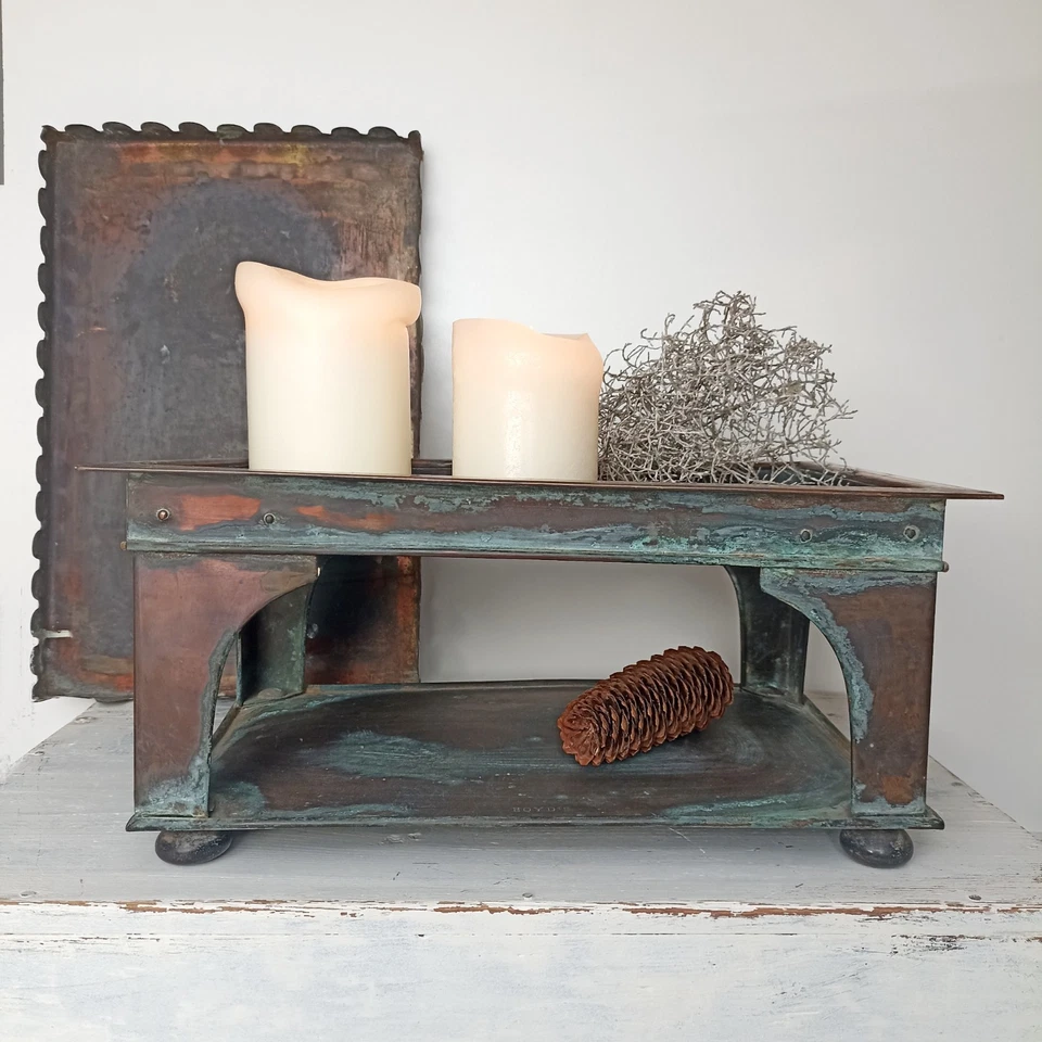 Antikes Kupfer Rechaud, England Anfang 1900, alter Wärmofen - Bild 2 von 4