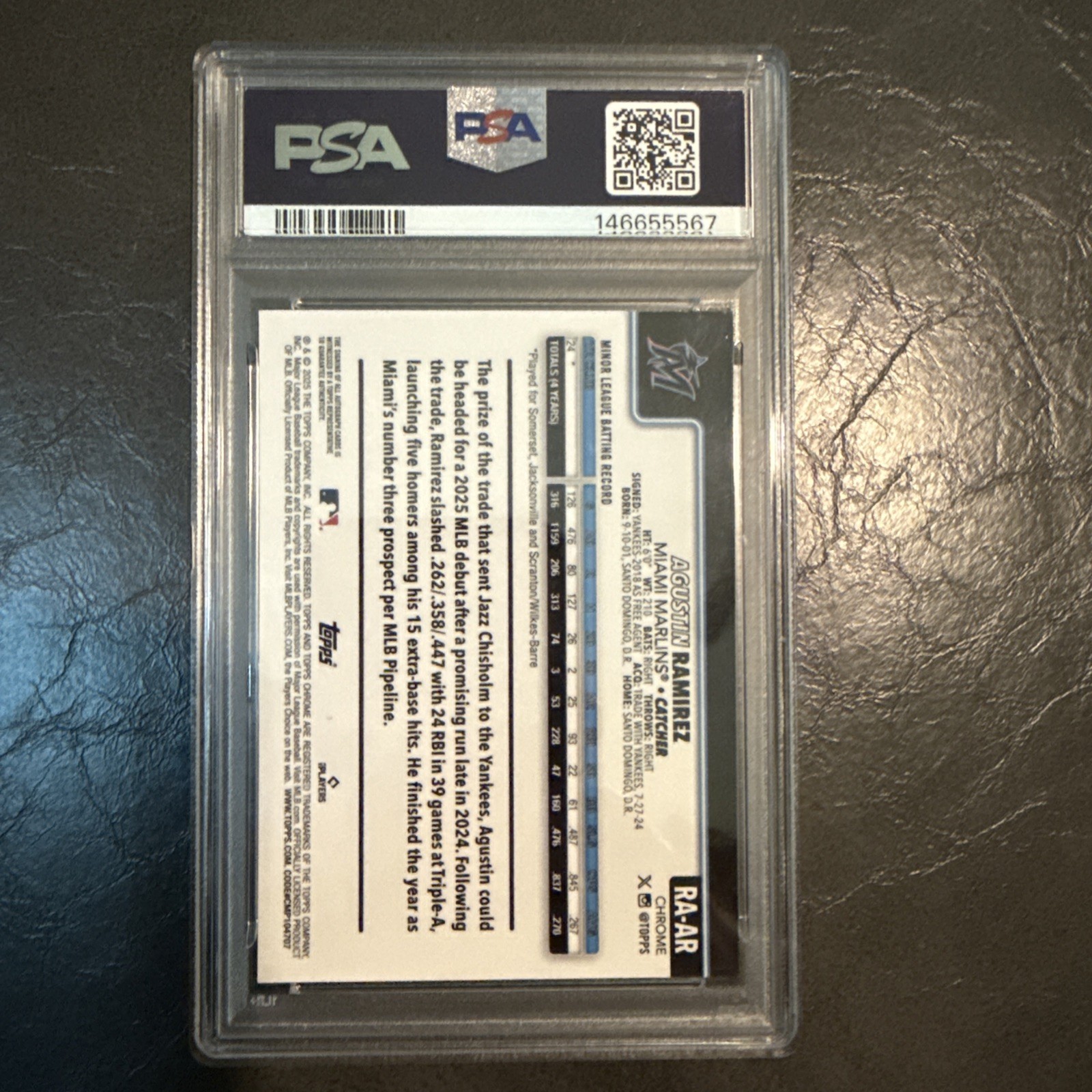 2025 Topps Chrome Update Agustin Ramirez Gold Auto /50 #RA-AR view 2