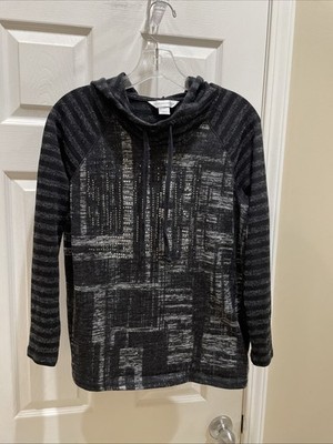 Christopher & Banks Womens Top Sz M Pretty shade of Gray Pullover Long Sleeve