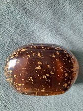 Vintage Nicole Miller Amber  Gold Flake Resin Tooth Brush Holder.