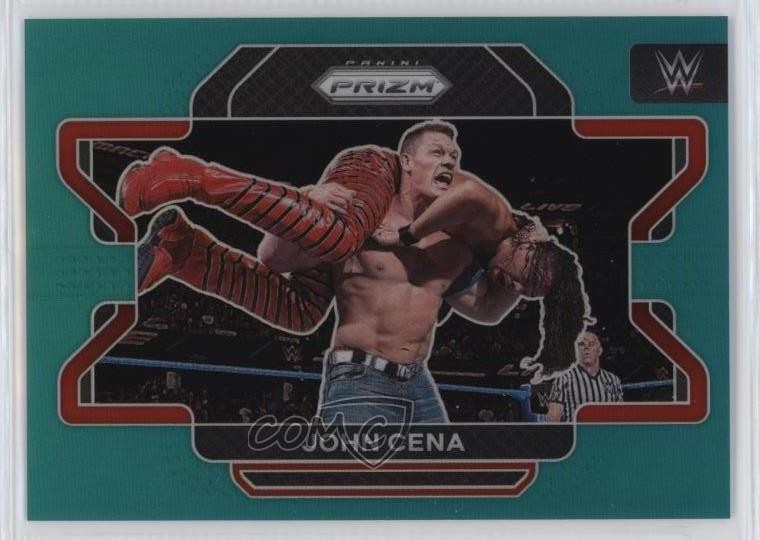 2022 Panini Prizm WWE Teal Prizm 1/49 John Cena #45