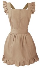 Retro Adjustable Ruffle Apron Kitchen Cooking Baking Cleaning Maid Costume L...