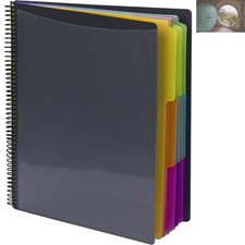 Colorful 12-Pocket Poly Organizer with 1/3-Cut Tabs - Ideal for School  Office