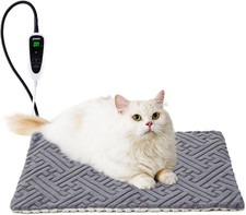 Cat Heating Pad - 11 Adjustable Temperature and 25 Timer Options, Heated Cat Bed