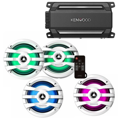 Kenwood KAC-M5024BT Marine Amp + (4) 6.5'' Coaxial Speakers
