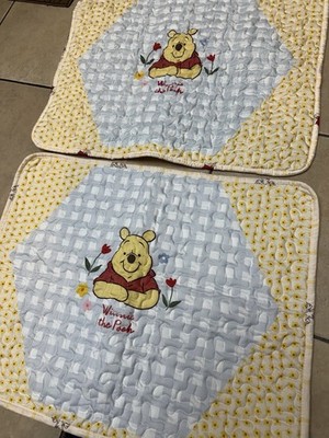 NEW 2 ~ Disney Winnie The Pooh Quilted Shams Honeycomb Tigger Yellow Gray NWOT