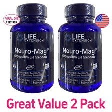 2 PACK Neuro-Mag Magnesium L-Threonate from 2000 mg Magtein - Life Extension