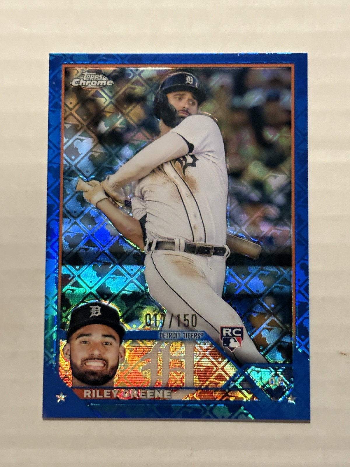 2023 Topps Chrome Logofractor Riley Greene Blue /150 #182 (RC)