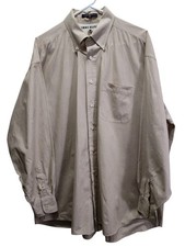 Tommy Hilfiger Men's Button Down Beige Tan Micro Check Shirt Size 17 1/2 34-35