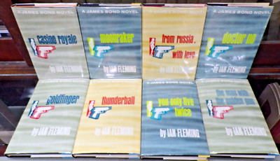 8 Volume Set, Ian Fleming's James Bond Novels, Book Club Editions, 1953