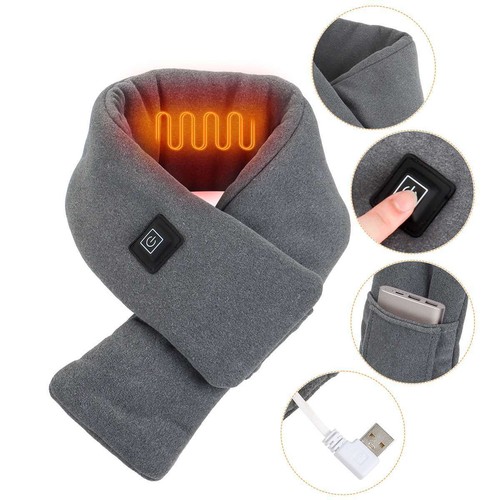 1-2Pack Heated Scarf USB Heating Pad Winter Neck Wrap Warmer Shawl Electric Warm - Picture 4 of 15