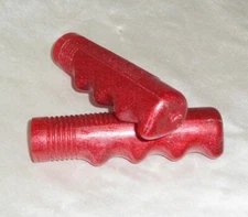 Hunt Wilde Vintage Red Glitter Ribbed Handlebar Grips Pair, 10 Sets Available
