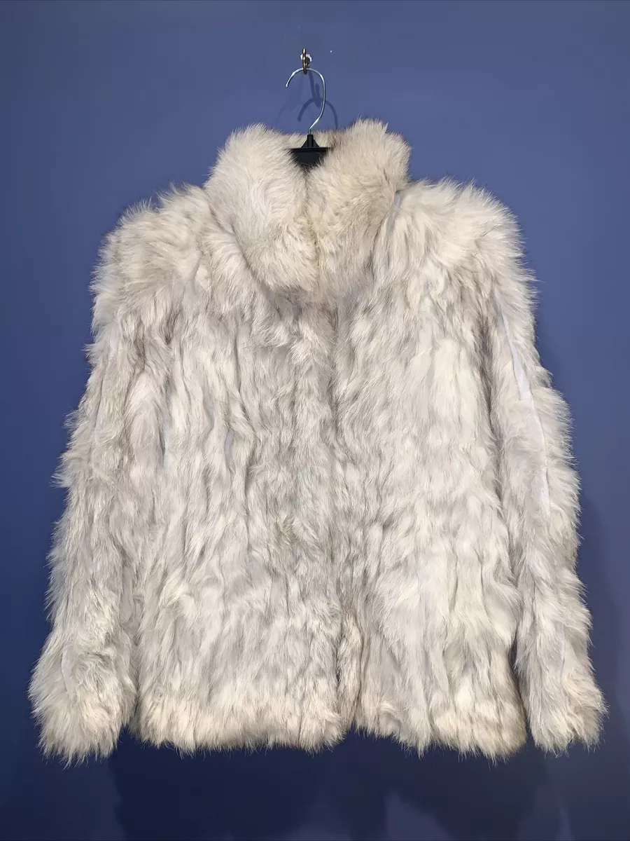 Genuine PD Furs Saga Fox Fur Coat Size Medium Blue Fox Soft Fur