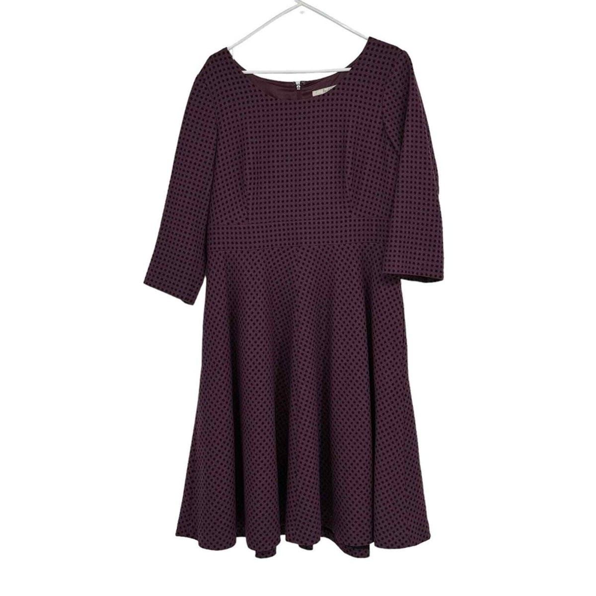 Boden Size 14 Long Maroon/Black Kate Wool Blend Polka Dot Fit & Flare Dress Boden Size 14 Long Maroon/Black Kate Wool Blend Polka Dot Fit & Flare Dress