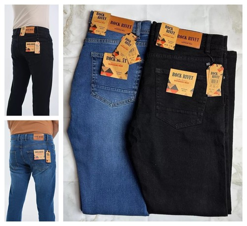 Mens Jeans Regular Slim Fit Stretchy Trousers Pants Denim All UK Waists Sizes - Picture 2 of 30