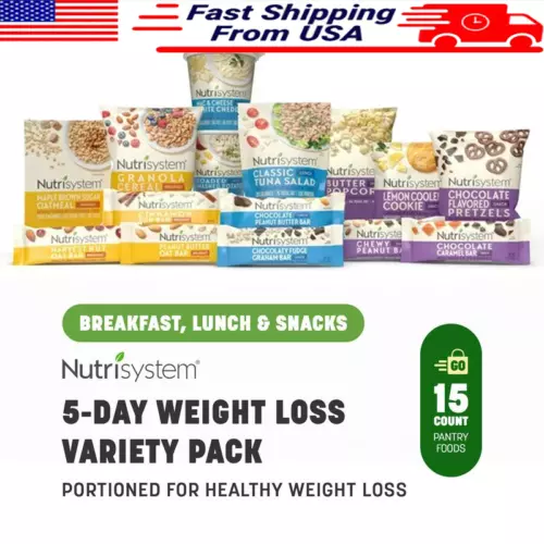 5-Day Weight Loss Meal Pack 15 Healthy Breakfasts Lunches Snacks Shelf-Stable US