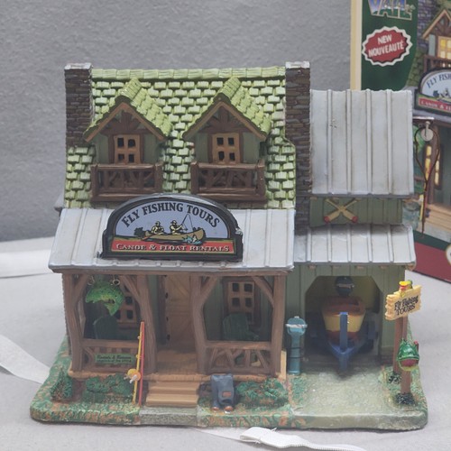 NIB Lemax Christmas Village Fly Fishing Tours 2010 Retired Light Up - 第 2/8 張圖片