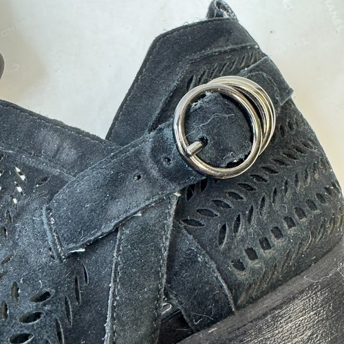 Vince Camuto Black Ankle Boots Perforated 7.5M - Picture 7 of 9