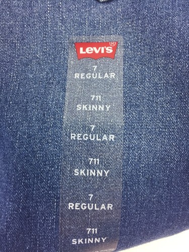 Levis 711 Girls Skinny Jeans Dark Blue 7 Regular - Picture 2 of 5