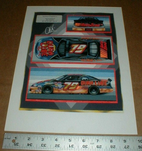 1997 rare NASCAR Auto Zone Dura Lube Original Racing Art Artwork Jim ...