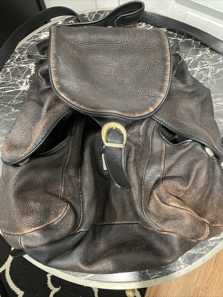 Bally Leather Backpack Shoulder Tote 3 Way Expandable Vintage Black Bally Leather Backpack Shoulder Tote 3 Way Expandable Vintage Black