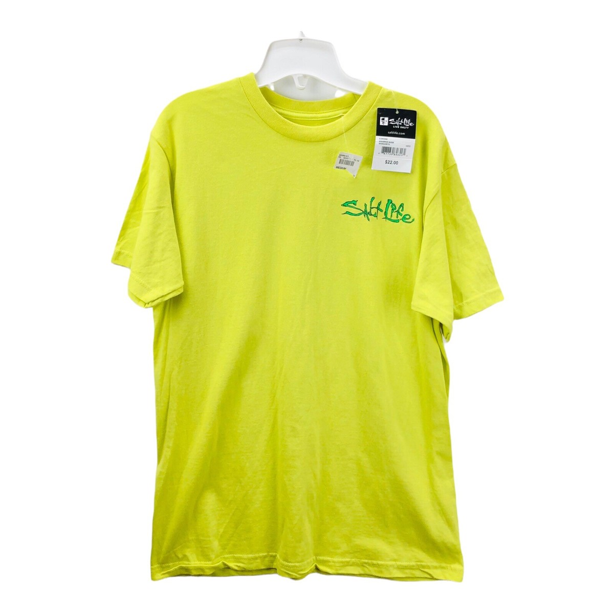 Mens' Salt Life Fishing Yellow Graphic Short Sleeve T-Shirt Medium