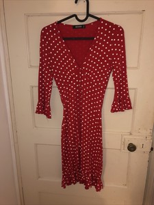 red polka dot dress missguided