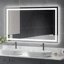 60x36" LED Bathroom Mirror Dimmable Lighted Vanity Mirror, Horizontal & Vertical