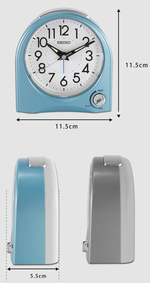 SEIKO alarm clock luminous quite sweep snooze light QHE1204 volume control - Image 2 of 4