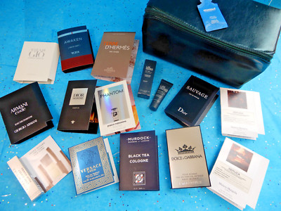 15pc Men's Designer Cologne Sample Lot & Skincare ~Hermes Armani Dior D&G Versac