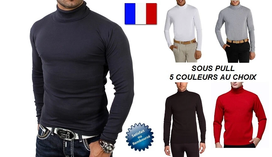 Lot de 3 sous-pull à col roulé en coton