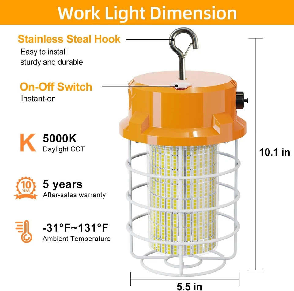 Luz LED Temporal de Trabajo 80W Luces Portátil para Sitio de Trabajo de Construcción 5000K 12000Lm Foto 2 de 4