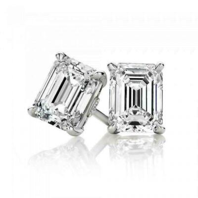 1.5Ct Lab-Created Moissanite Classic Stud Earrings 14K White Gold Plated