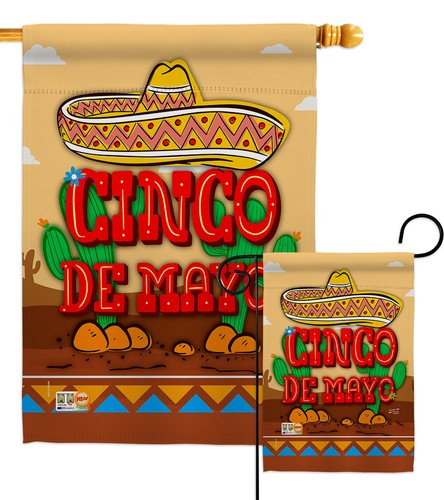 Southwest Cinco De Mayo Garden Flag Mexico Party Fesita House Yard Banner - 第 1/13 張圖片