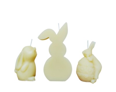 3er Pack Kerzen, reines Bienenwachs, Osterkerzen, Geschenkkerzen