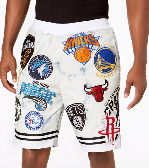 NBA Basketball Heritage America UNK Denim Shorts Mens Medium White