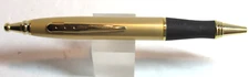 TERZETTI "DOME" Metal Large Heavy Click Top Ballpoint Pen GOLD/GT-Velvet Pouch