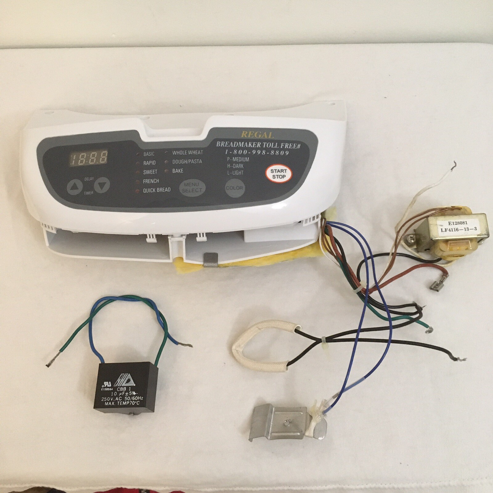 Regal K6725 Bread Maker Machine Parts Lot Control Panel Transformer