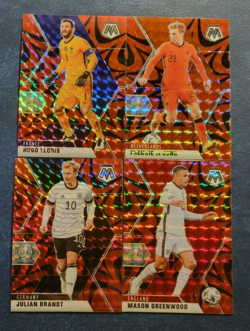 2020-21 Mosaic UEFA Euro 2020 Soccer REACTIVE RED PRIZMS You Pick - 2 Card Min.