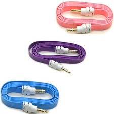 3-Pack Aux Cable Audio Cord 3.5mm Adapter Car Stereo Aux-in for Cell Phones