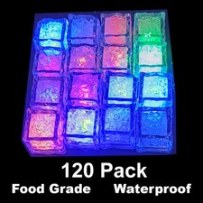 Light Up Ice Cubes for Drinks Glow in the Dark with Multi Color Changing Flash