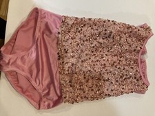 Costume Gallery Pink Sequined Unitard, Size Intermediate youth