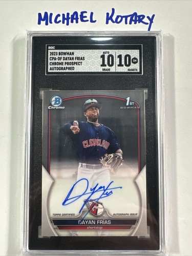 DAYAN FRIAS 2023 BOWMAN CHROME AUTO SGC 10/10 Guardians 1st Cpa-df  - Foto 1 di 2