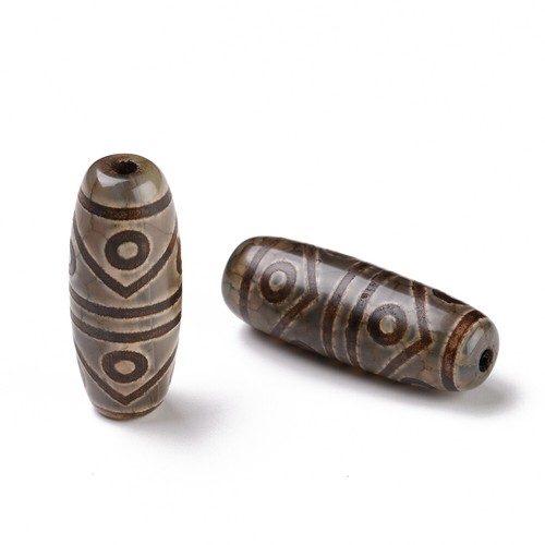 10Pcs Tibetan Style dZi Natural Agate Beads Dyed Heated Oval 28.5~32x10~12.5mm - Picture 117 of 124