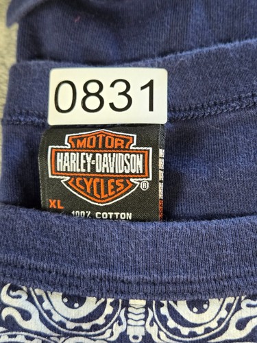 Camiseta sin mangas Harley Davidson para mujer X-Large azul estampado cachemir Henderson Nevada - Imagen 11 de 11