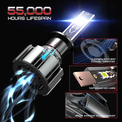 9005(HB3)+9006(HB4) LED Headlight 7200LM Bulb For LEXUS ES300 1992-2005 6000k - Picture 6 of 21